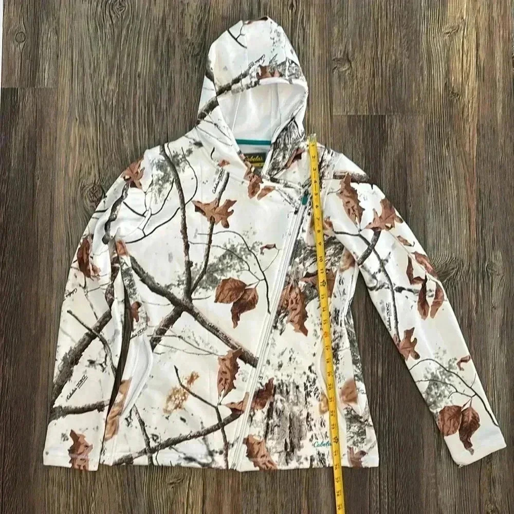Cabela's Zonz Woodlands Hooded Fleece Hunting Sweatshirt Women’s M L/S Full Zip - Picture 5 of 13